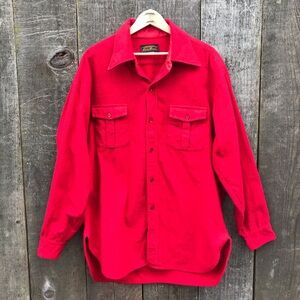 Vintage Eddie Bauer Red Chamois Flannel Button Up Shirt XXL